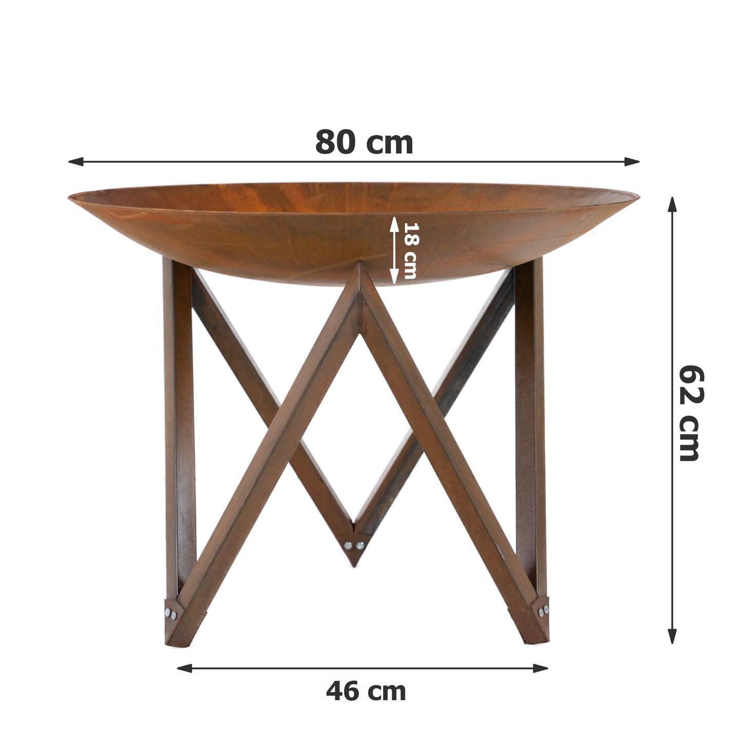 FOGON Feuerschale Stehend 80 cm Cortenstahl