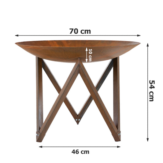 FOGON Feuerschale Stehend 70 cm Cortenstahl
