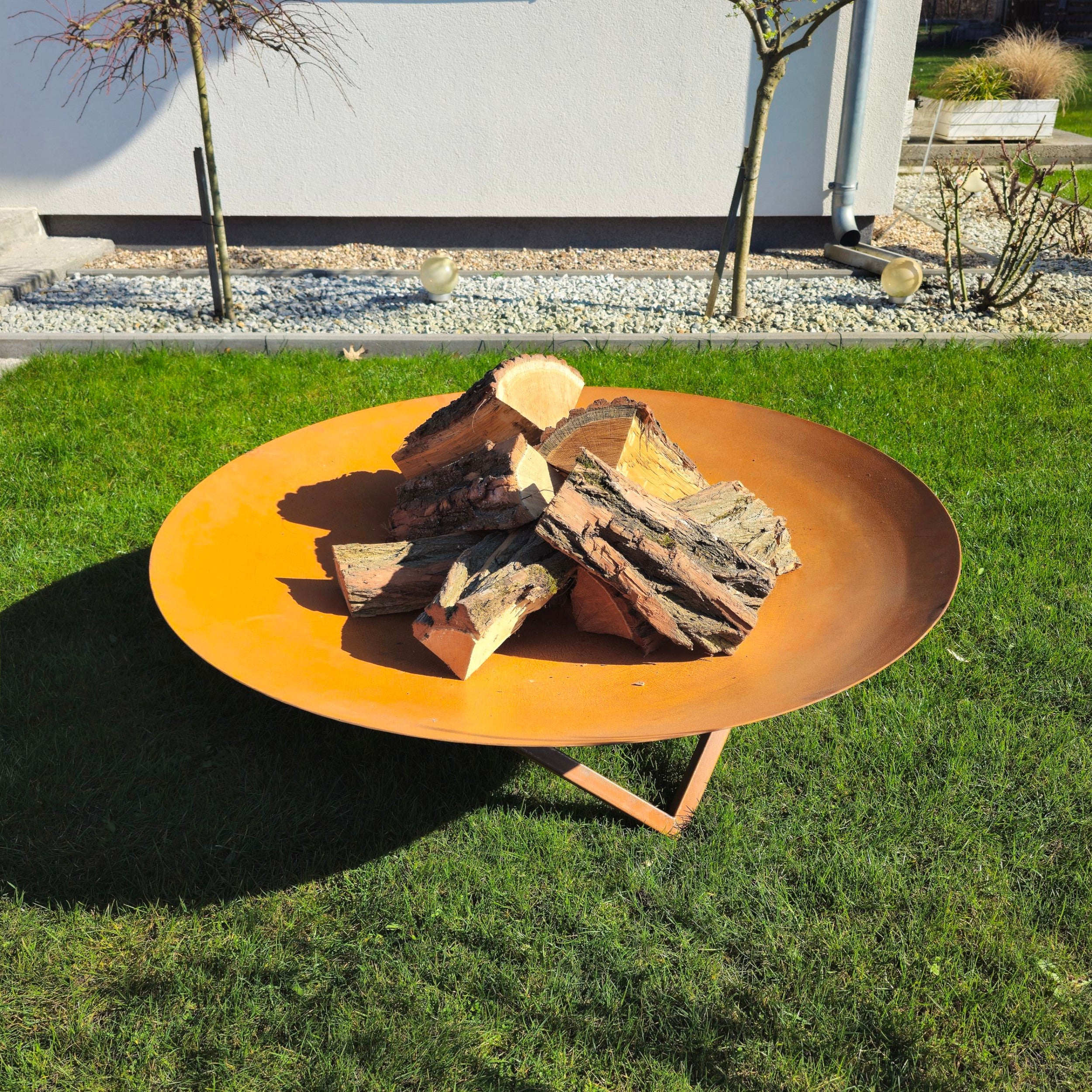 FOGON Feuerschale Flach 150 cm Cortenstahl MyTraumgarten