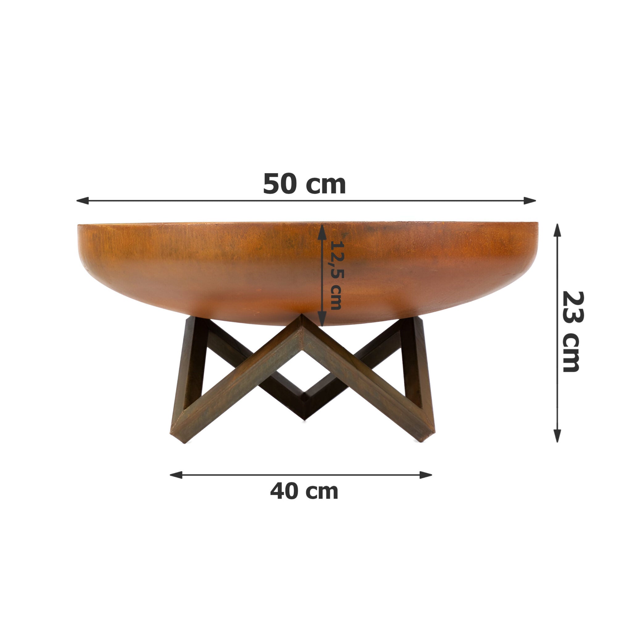 FOGON Feuerschale Tief 50 cm Cortenstahl MyTraumgarten