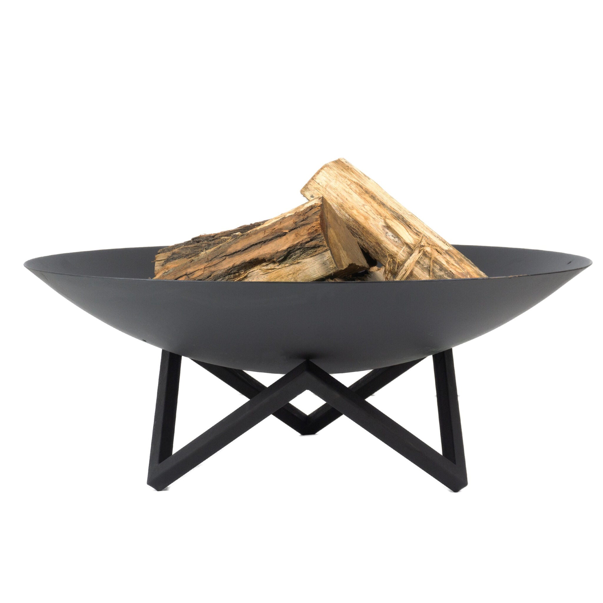 FOGON Feuerschale Flach 80 cm Schwarz MyTraumgarten