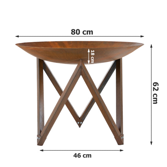 FOGON Feuerschale Stehend 80 cm Cortenstahl