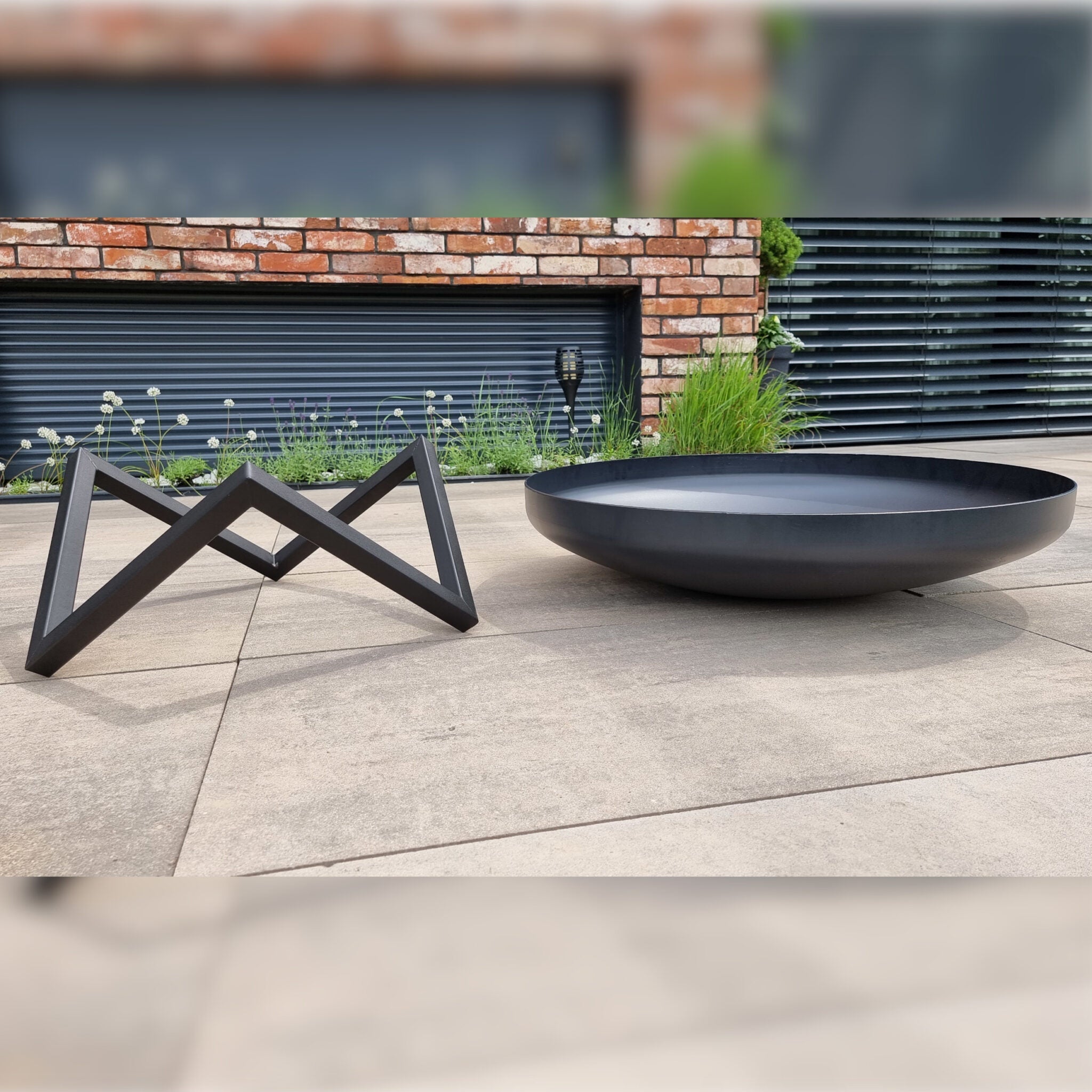 FOGON Feuerschale Tief 80 cm Schwarz MyTraumgarten