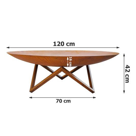 FOGON Feuerschale Flach 120 cm Cortenstahl