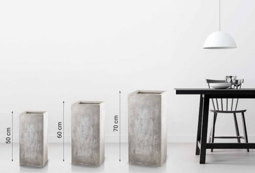 Pflanzenkübel eckig, hoch grau MyTraumgarten