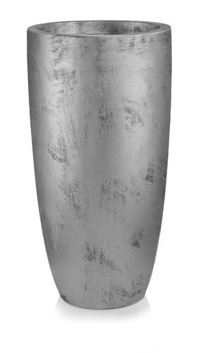 Moderner Planztopf schmale, hohe Form silber MyTraumgarten