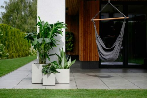 Pflanzenkübel würfelform betonfarben MyTraumgarten