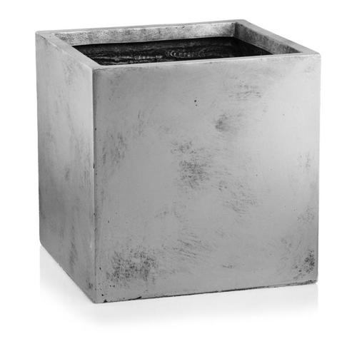 Pflanzkübel würfelförmig silber MyTraumgarten