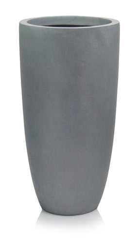 Moderner Planztopf mit schlanker, hoher Form dunkelgrau MyTraumgarten