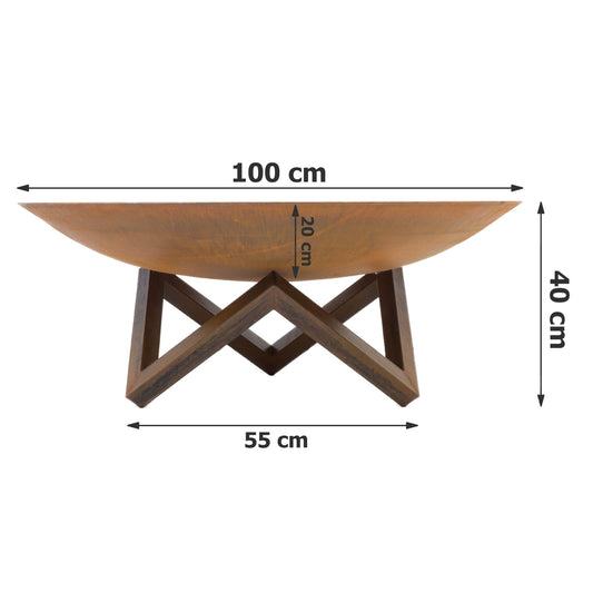 FOGON Feuerschale Flach 100 cm Cortenstahl